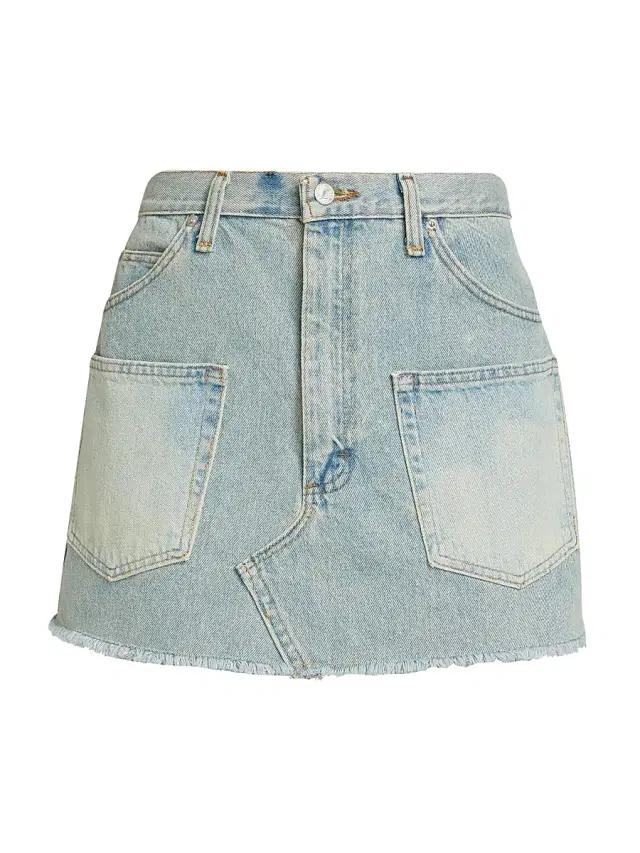 Sea Women's Alba Patch-Pocket Denim Miniskirt - Blue