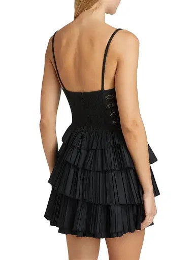 Sea Women's Antonina Cotton-Blend Ruffled Minidress - Black | Thumbnail 5