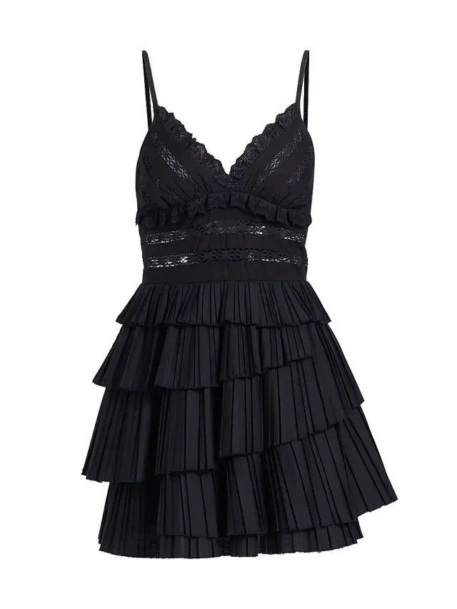 Sea Women's Antonina Cotton-Blend Ruffled Minidress - Black
