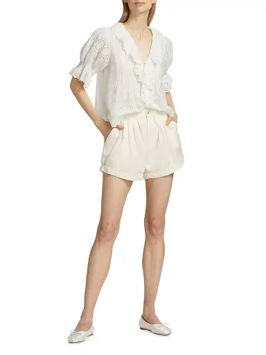 DÔEN Women's Henri Voile Eyelet Top - Salt Eyelet - Size XS | Thumbnail 2 DÔEN Women's Henri Voile Eyelet Top - Salt Eyelet - Size XS | Thumbnail 2