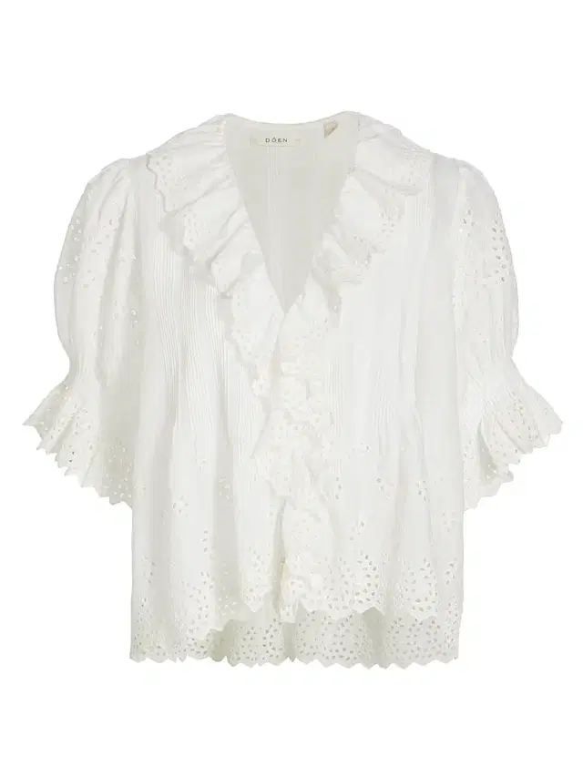 DÔEN Women's Henri Voile Eyelet Top - Salt Eyelet