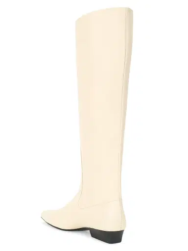 Staud Women's Wally Flat Leather Boots - Cream - Size 10 | Thumbnail 3