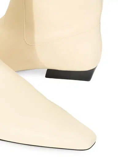Staud Women's Wally Flat Leather Boots - Cream - Size 10 | Thumbnail 4