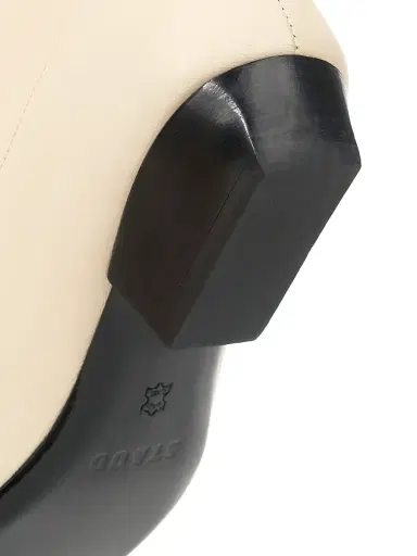 Staud Women's Wally Flat Leather Boots - Cream - Size 10 | Thumbnail 5