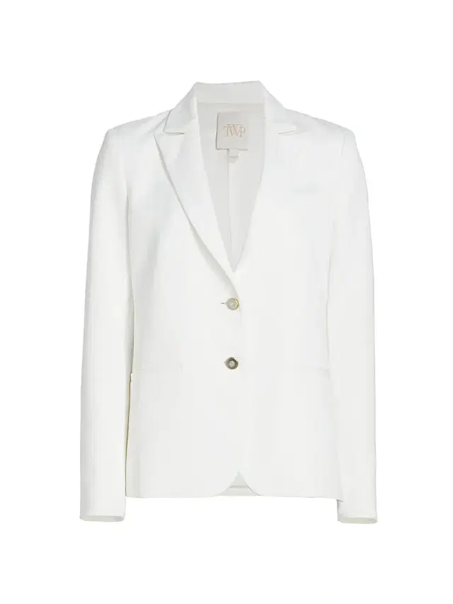 Women's Linen-Blend Boyfriend Blazer - White