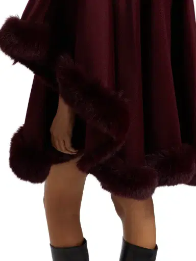 Sofia Cashmere Women's Faux Fur & Cashmere U-Cape | Thumbnail 5