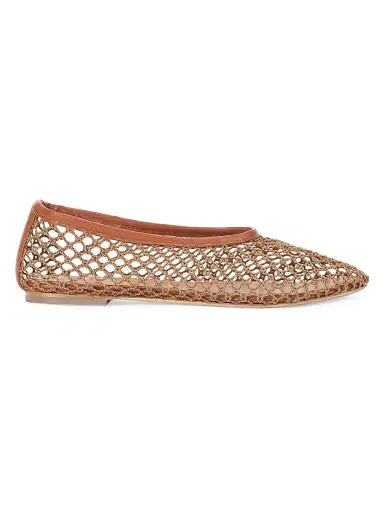 Staud Women's Alba Crocheted Ballet Flats - Tan - Size 6.5 | Thumbnail 1 Staud Women's Alba Crocheted Ballet Flats - Tan - Size 6.5 | Thumbnail 1