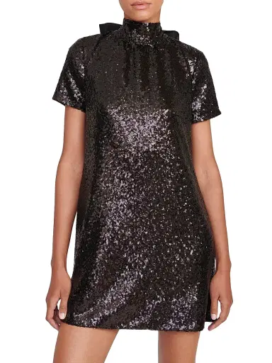 Staud Women's Ilana Sequined Bow-Back Minidress - Black - Size Small | Thumbnail 3 Staud Women's Ilana Sequined Bow-Back Minidress - Black - Size Small | Thumbnail 3