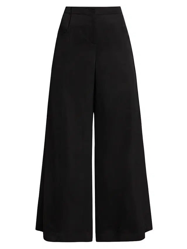 TWP Women's Demie Linen-Blend Straight-Leg Pants - Black