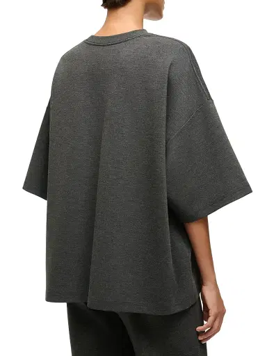 Staud Women's Capsule Knit Crewneck T-Shirt - Heather Grey - Size Medium | Thumbnail 4