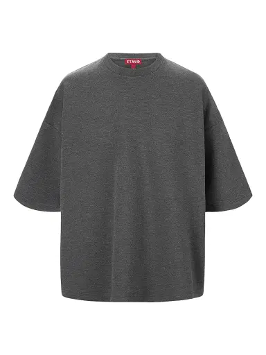 Staud Women's Capsule Knit Crewneck T-Shirt - Heather Grey - Size Medium | Thumbnail 1
