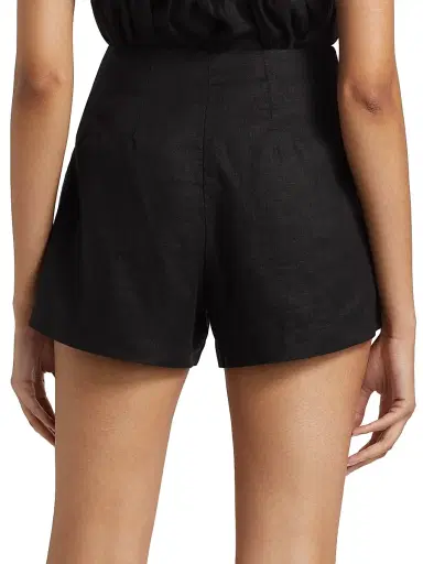 DÔEN Women's Larue Pleated Linen Shorts - Black - Size 12 | Thumbnail 5 DÔEN Women's Larue Pleated Linen Shorts - Black - Size 12 | Thumbnail 5