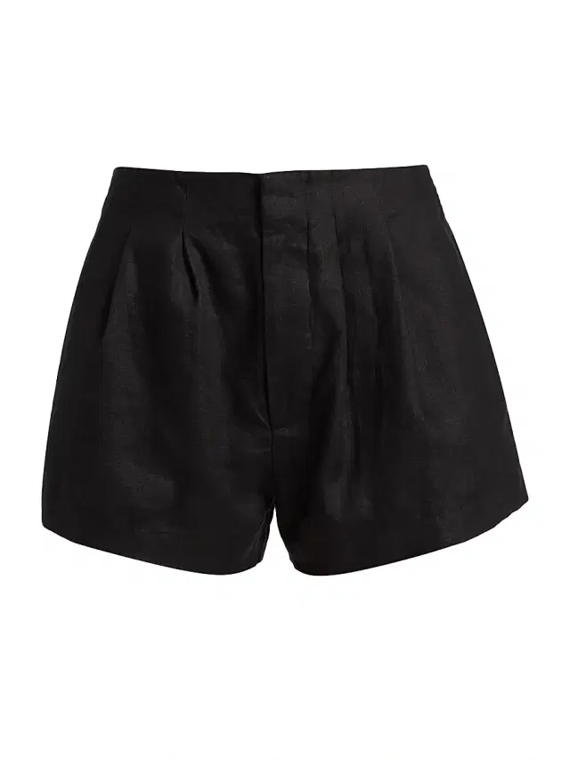 DÔEN Women's Larue Pleated Linen Shorts - Black
