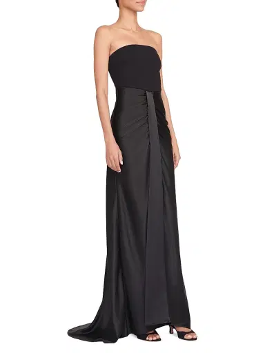 STAUD Women's Wayfaring Satin Maxi Dress - Black | Thumbnail 3