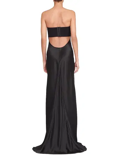 STAUD Women's Wayfaring Satin Maxi Dress - Black | Thumbnail 4