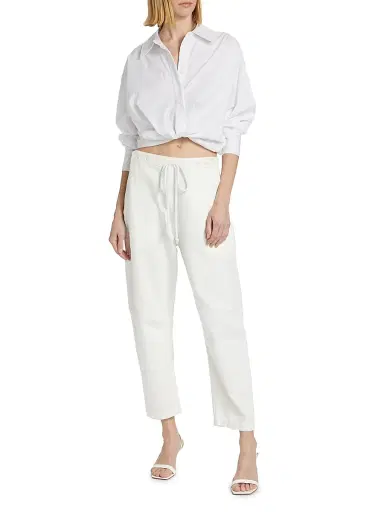 TWP Women's Jetties Beach Drawstring Denim Pants - White | Thumbnail 2