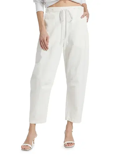 TWP Women's Jetties Beach Drawstring Denim Pants - White | Thumbnail 3