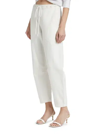TWP Women's Jetties Beach Drawstring Denim Pants - White | Thumbnail 4