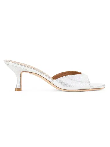 Staud Women's Brigitte 55MM Metallic Leather Mule Sandals | Thumbnail 1 Staud Women's Brigitte 55MM Metallic Leather Mule Sandals | Thumbnail 1