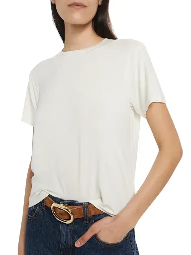 TWP Women's His Jersey Crewneck Tee - White - Size XL | Thumbnail 6