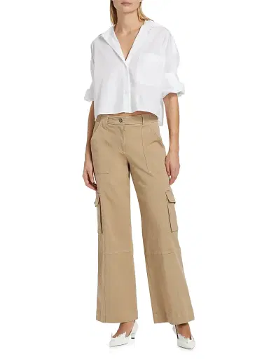 TWP Women's Coop Twill Cargo Pants - Khaki - Size 12 | Thumbnail 2