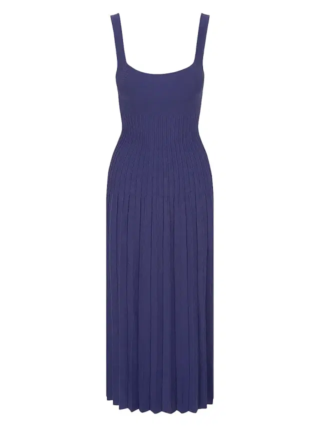 Women's Ellison Knit Pleated Midi-Dress - Navy