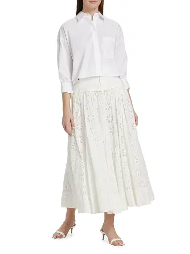 TWP Women's Soon To Be Ex Crop Shirt - White - Size Medium | Thumbnail 2