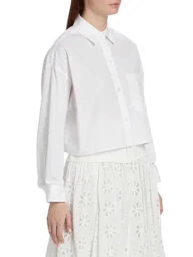 TWP Women's Soon To Be Ex Crop Shirt - White - Size Medium | Thumbnail 4