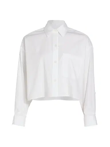 TWP Women's Soon To Be Ex Crop Shirt - White - Size Medium | Thumbnail 1