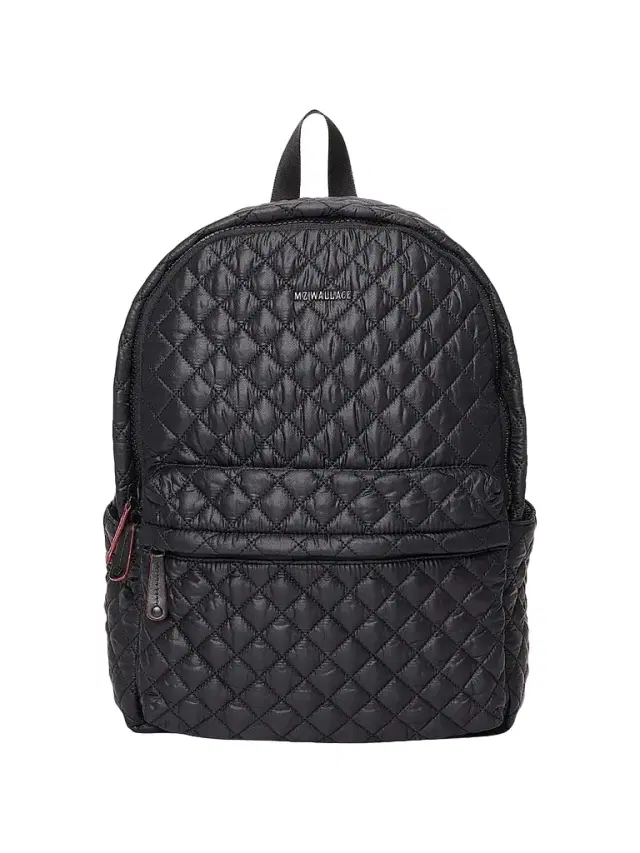 MZ Wallace Women's Metro Quilted Nylon Backpack Deluxe - Black Oxford