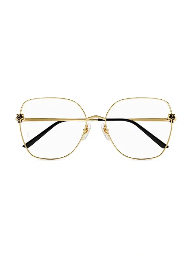 Cartier Women's Panthère Light 24K Gold-Plated Butterfly Glasses - Gold