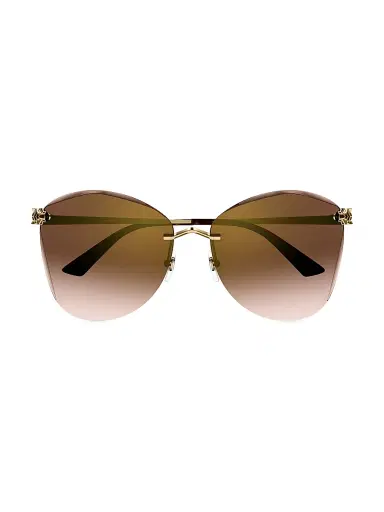 Cartier Women's Panthère Classic 24K-Gold-Plated Butterfly Sunglasses - Brown Gradient | Thumbnail 2 Cartier Women's Panthère Classic 24K-Gold-Plated Butterfly Sunglasses - Brown Gradient | Thumbnail 2