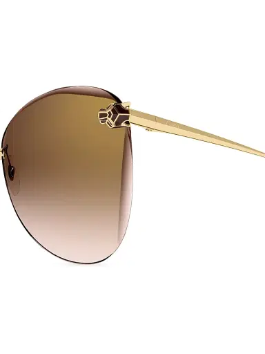 Cartier Women's Panthère Classic 24K-Gold-Plated Butterfly Sunglasses - Brown Gradient | Thumbnail 4 Cartier Women's Panthère Classic 24K-Gold-Plated Butterfly Sunglasses - Brown Gradient | Thumbnail 4