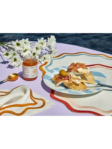Misette Colorblock Linen Four-Piece Placemat Set - Rust Pink | Thumbnail 6 Misette Colorblock Linen Four-Piece Placemat Set - Rust Pink | Thumbnail 6