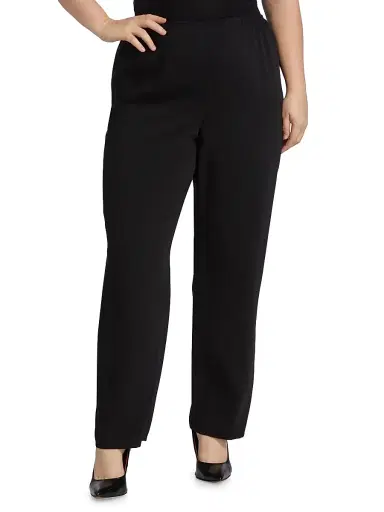 Caroline Rose Women's Suzette Crepe Straight-Leg Pants - Black | Thumbnail 3 Caroline Rose Women's Suzette Crepe Straight-Leg Pants - Black | Thumbnail 3