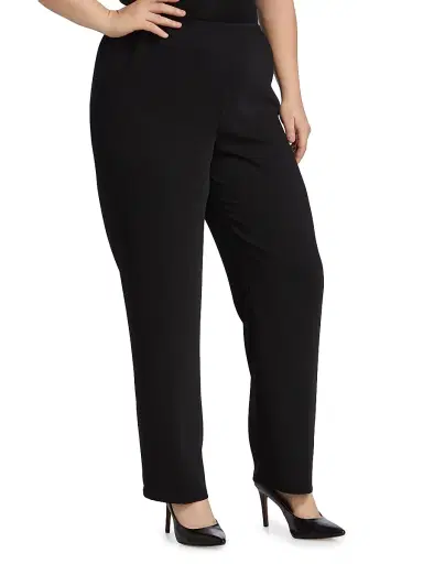 Caroline Rose Women's Suzette Crepe Straight-Leg Pants - Black | Thumbnail 4 Caroline Rose Women's Suzette Crepe Straight-Leg Pants - Black | Thumbnail 4