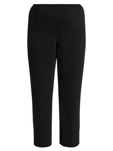 Caroline Rose Women's Suzette Crepe Straight-Leg Pants - Black | Thumbnail 1 Caroline Rose Women's Suzette Crepe Straight-Leg Pants - Black | Thumbnail 1