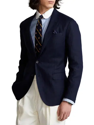Polo Ralph Lauren Men's Linen Single-Breasted Sportscoat - Navy | Thumbnail 3
