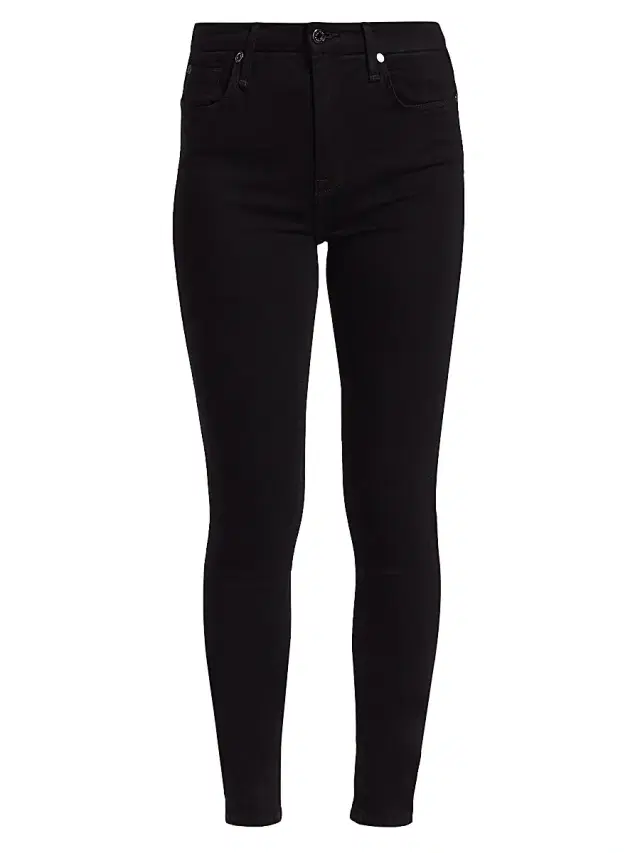 7 For All Mankind Women's The High-Rise Skinny Slim Illusion Jeans - Black Rinse - Size 32