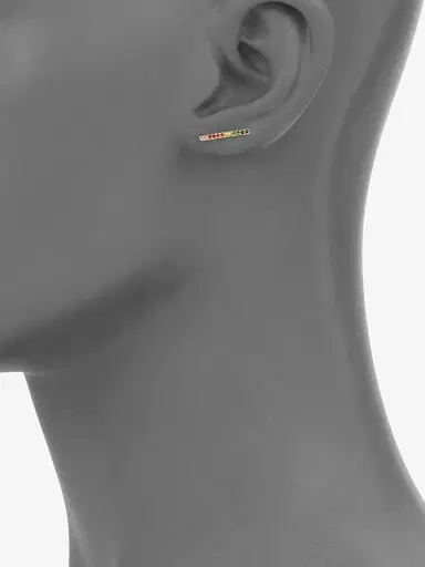 Sydney Evan Women's Multicolor Sapphire & 14K Yellow Gold Single Bar Stud Earring - Gold Multi | Thumbnail 2
