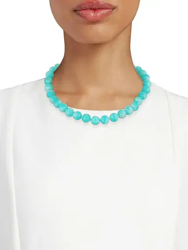 Jia Jia Women's Oracle 14K Yellow Gold & Amazonite Beaded Necklace - Aqua | Thumbnail 2