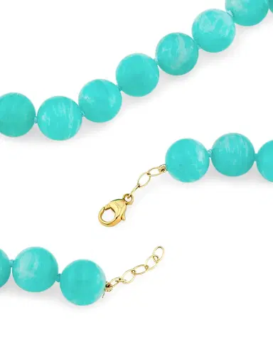 Jia Jia Women's Oracle 14K Yellow Gold & Amazonite Beaded Necklace - Aqua | Thumbnail 3