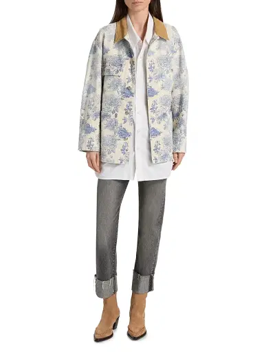R13 Women's Drop Neck Oxford Shirt - White - Size Large | Thumbnail 2