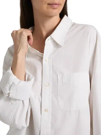 R13 Women's Drop Neck Oxford Shirt - White - Size Large | Thumbnail 6