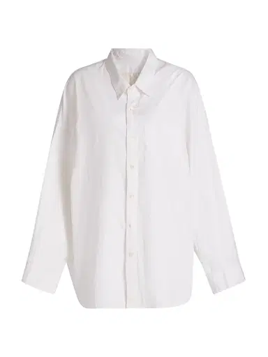 R13 Women's Drop Neck Oxford Shirt - White - Size Large | Thumbnail 1