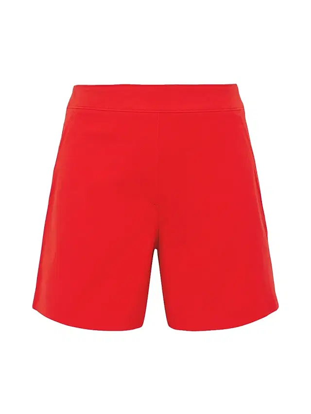 Women's Polished Stretch-Cotton Shorts - Red