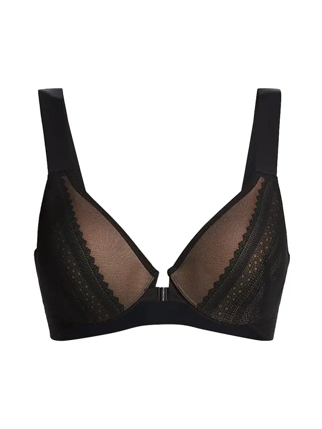 Women's Bra-llelujah! Illusion-Lace Bra - Very Black Toasted Oatmeal