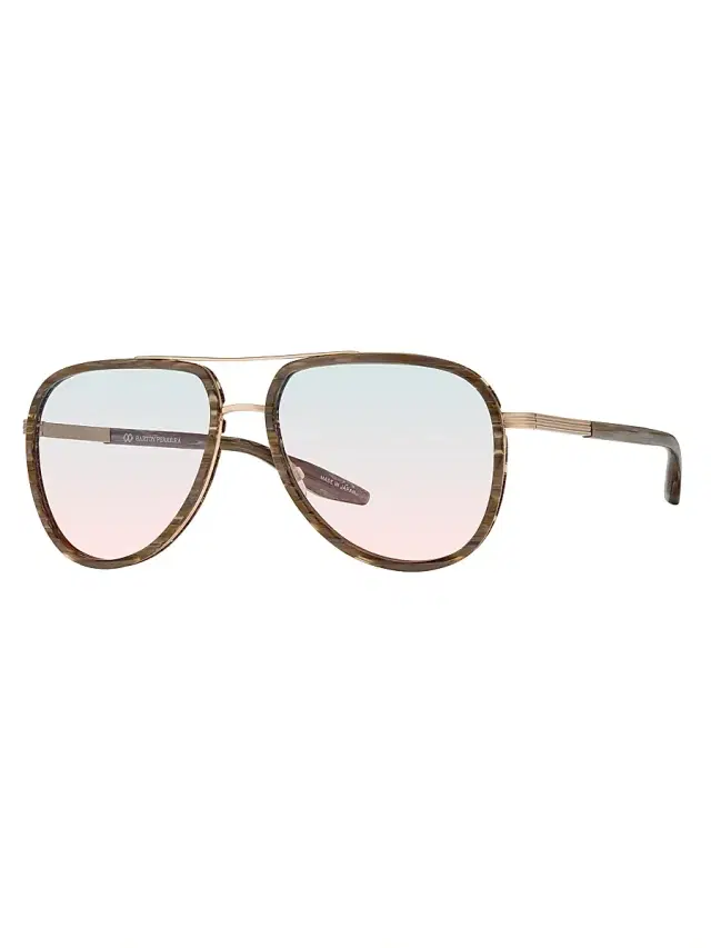 Barton Perreira Men's Cani 58MM Aviator Sunglasses - Blue Pink Gradient Brown