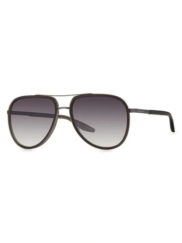 Barton Perreira Men's Cani 58MM Aviator Sunglasses - Gradient Grey Pewter
