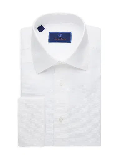David Donahue Men's Regular-Fit Horizontal Rib Formal Shirt | Thumbnail 1 David Donahue Men's Regular-Fit Horizontal Rib Formal Shirt | Thumbnail 1